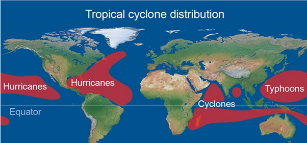 West Pacific - Hurricanes

Atlantic - Hurricanes

Indian - Cyclones

East Pacific - Typhoons 