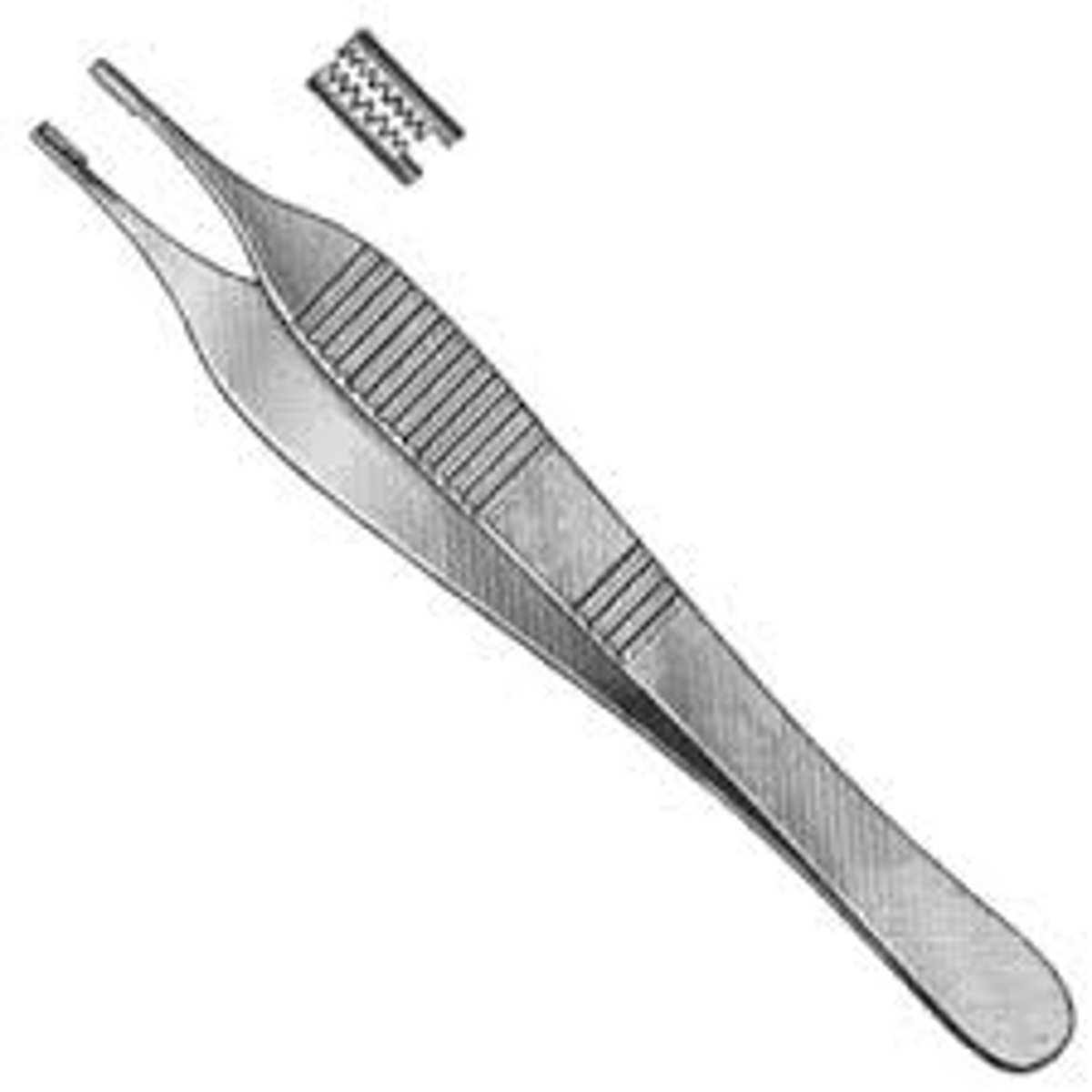 <p>designed with fine teeth at tips used for grasping delicate tissue</p>
