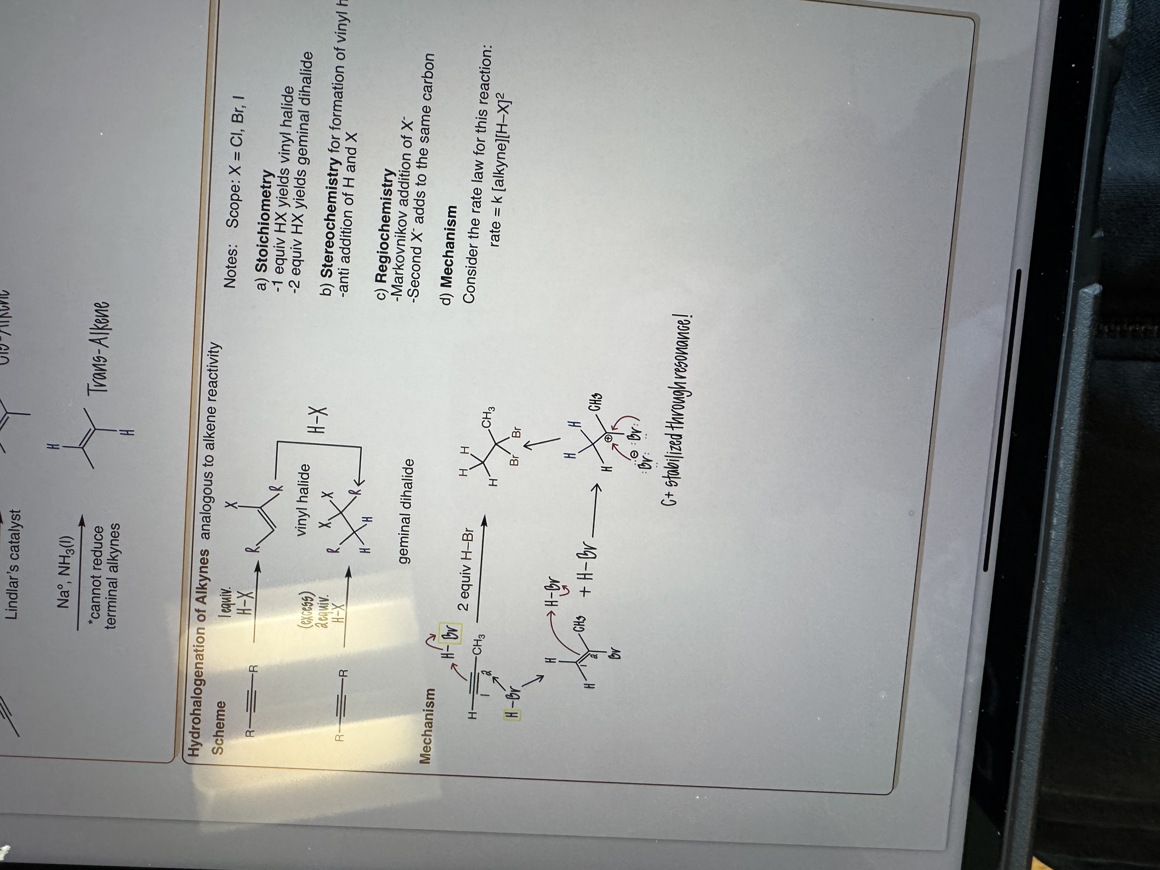 <p>Hydrohalogen of Alkynes</p>