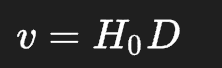 <p>H = 70, v = km s^-1 , D = Mpc</p>