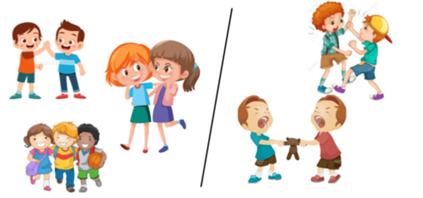 <p>to get along well/badly</p>