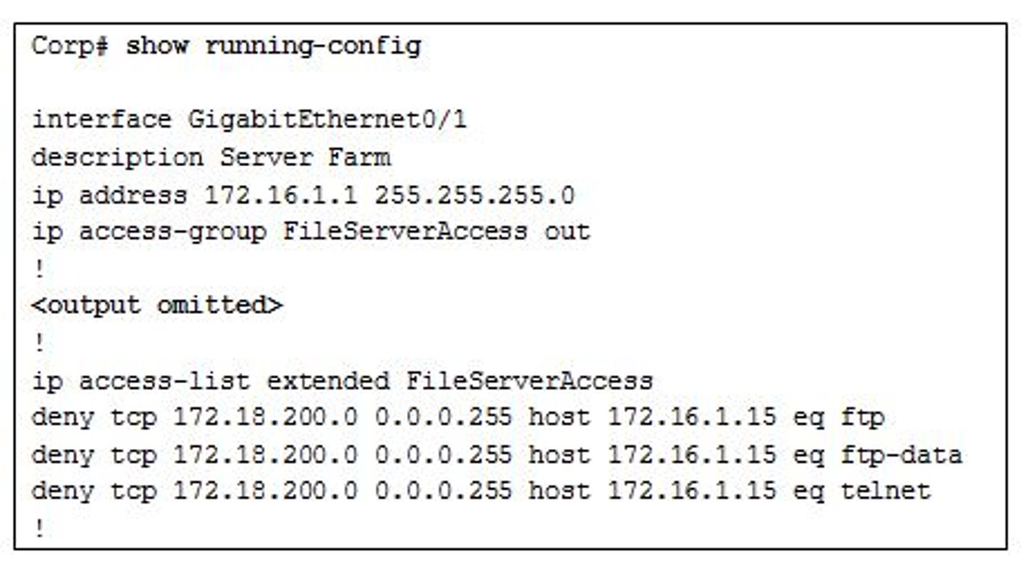 <p>The ACL is implicitly denying access to all the servers.</p>