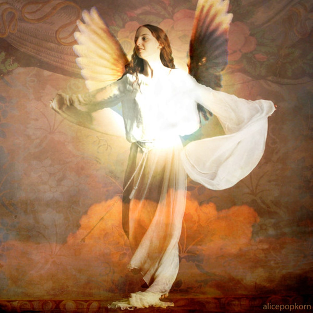 <p>metaphor - Romeo compares Juliet to a "bright angel"</p><p>simile - she is AS glorious to the night AS a "winged messenger of heaven"</p>