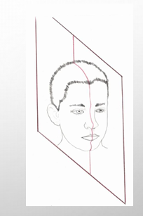 <p>-aka median plane</p><p>-an imaginary plane that passes longitudinally through the middle of the head and divides it into right and left halves</p><p>-used to describe anterior-posterior relationships </p>