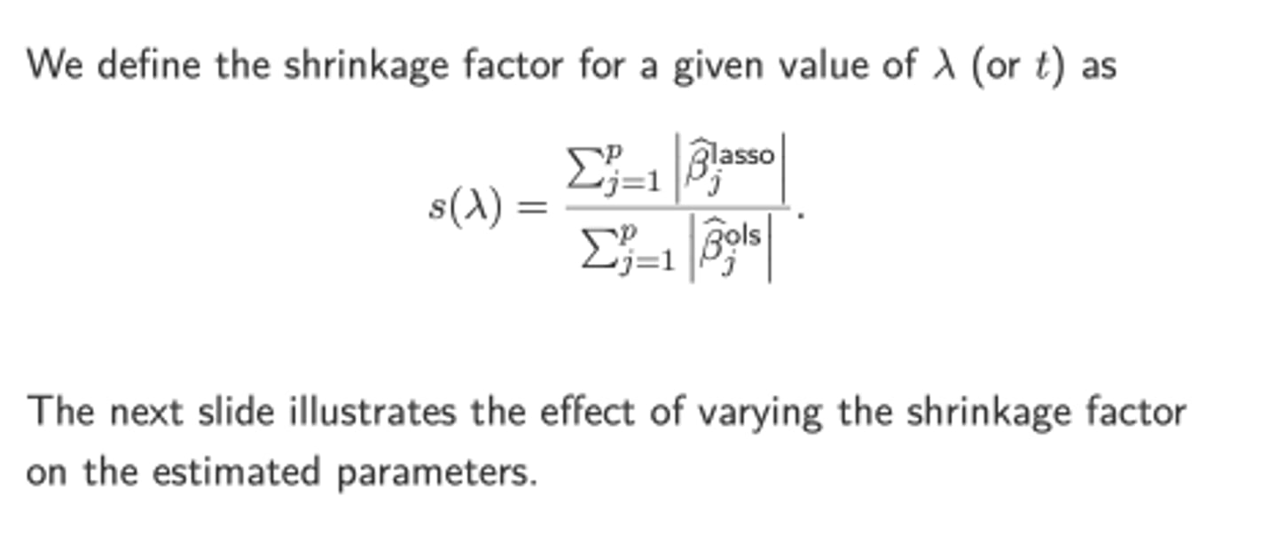 <p>False</p><p>Larger values of this ratio correspond to a smaller tuning parameter, λ, and thus a more flexible model</p>
