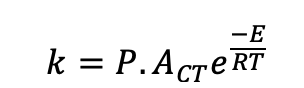 <p>what is P in collision theory equation?</p>