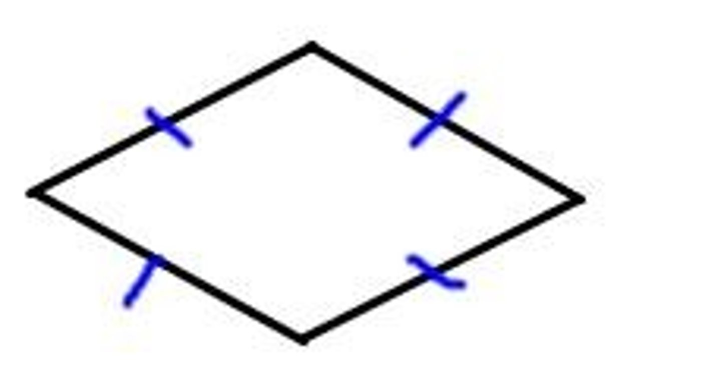 <p>parallelogram in which all four sides are congruent</p>