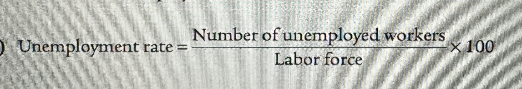 <p>The percentage of the total number of people in the labor force who are unemployed.</p>