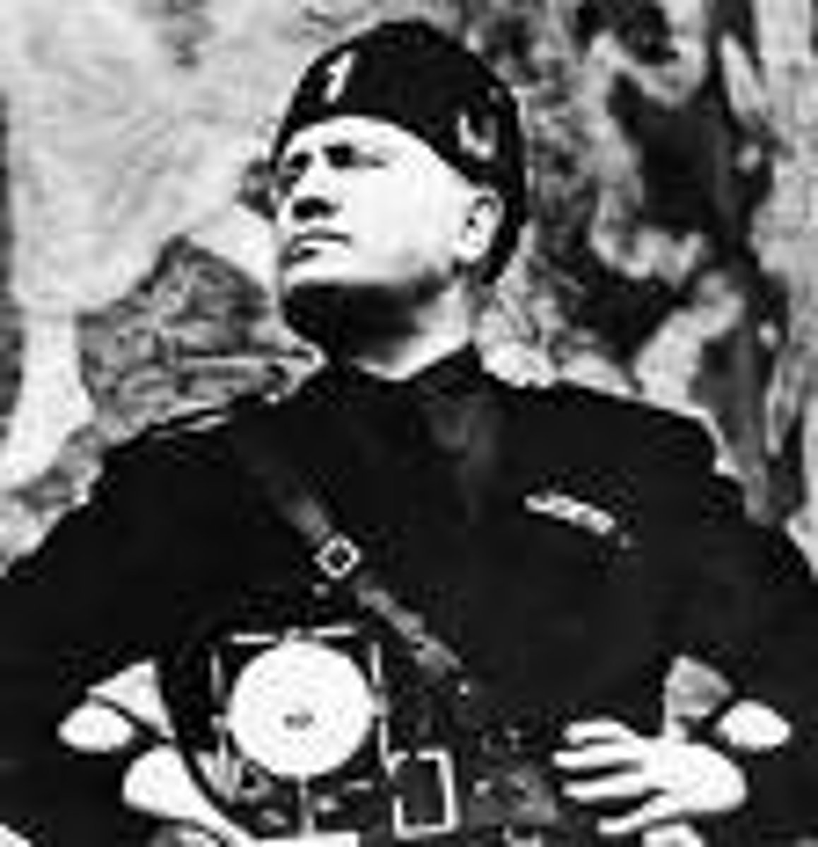 <p>Italian Fascism; 1936</p><p>Symbols of secular power</p><p>1) Physically fit</p><p>2) In military costume</p><p>3) Stance</p><p>4) References to Roman Culture</p><p>5) Colosseum in the background????</p><p>He was basically copycating the roman empire and wanted to be Augustus so BAD. Like he also brought back and Obelisk from a country he annexed? (Ethiopia)</p>