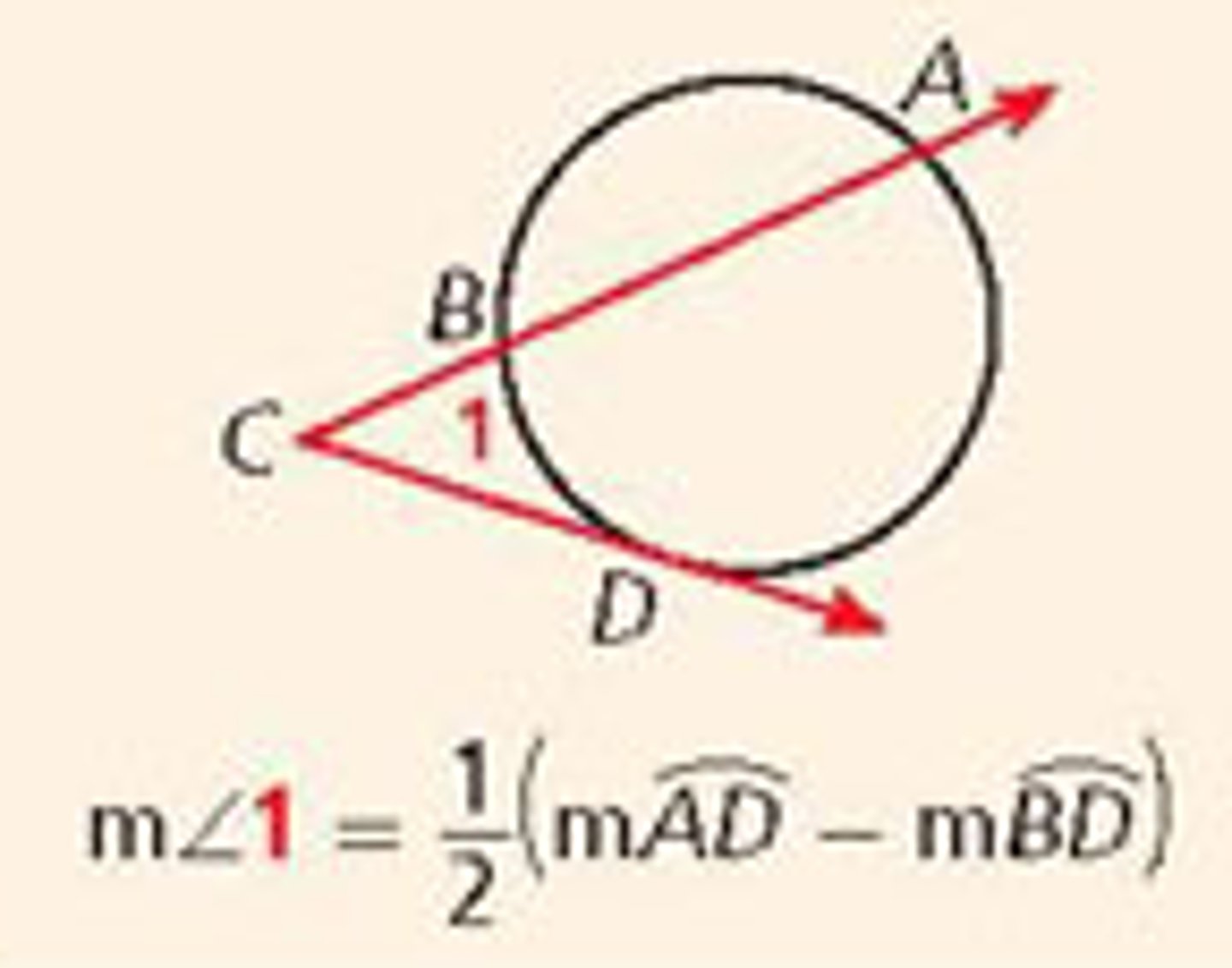 <p>subtract the two arcs and divide by two.</p>