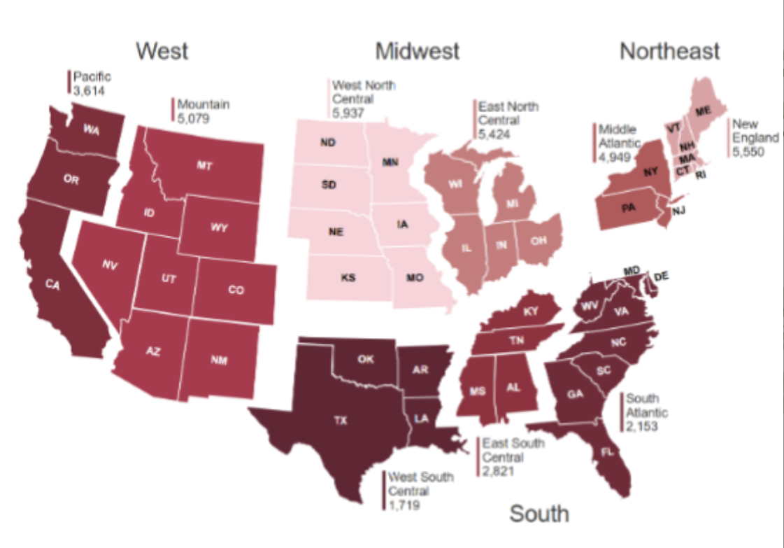 <p>Ronan, Montana is located in which climate region and which cardinal region?</p>