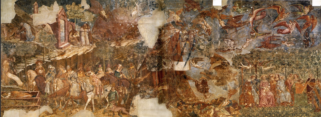 <ul><li><p>Fresco captures the horrors of death &amp; reminds the ones going to the cemetery about their mortality, they must behave and live a good life</p></li><li><p>The piece was moved as the place was bombed in WW2</p></li></ul><p></p>