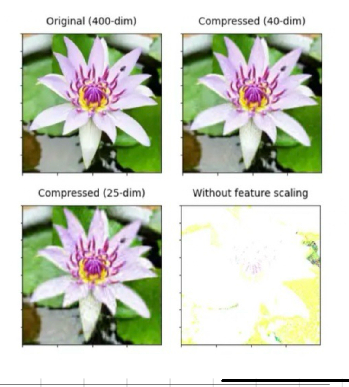 <p>image compression</p><p></p><p>techniques:</p><ul><li><p>principal component analysis - finds main themes in data</p></li><li><p>non negative matrix factorisation - breaks down complex mixtures</p></li><li><p>linear discriminant analysis - helps you desperate diff groups based on their features</p></li></ul>