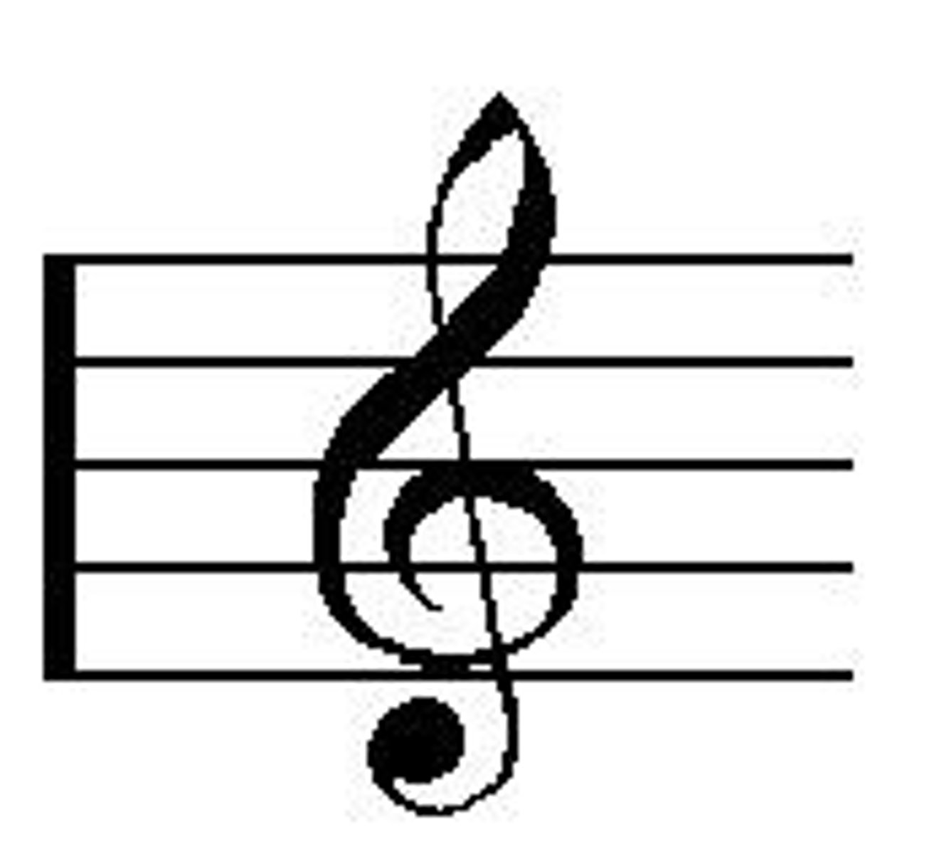 <p>Used for the higher sounding pitches. Also known as the G clef.</p>