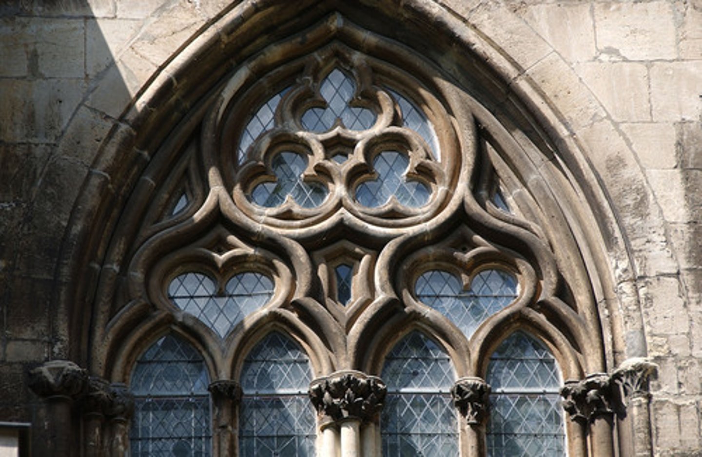 <p>ornamental stone openwork, typically in the upper part of a Gothic window</p>