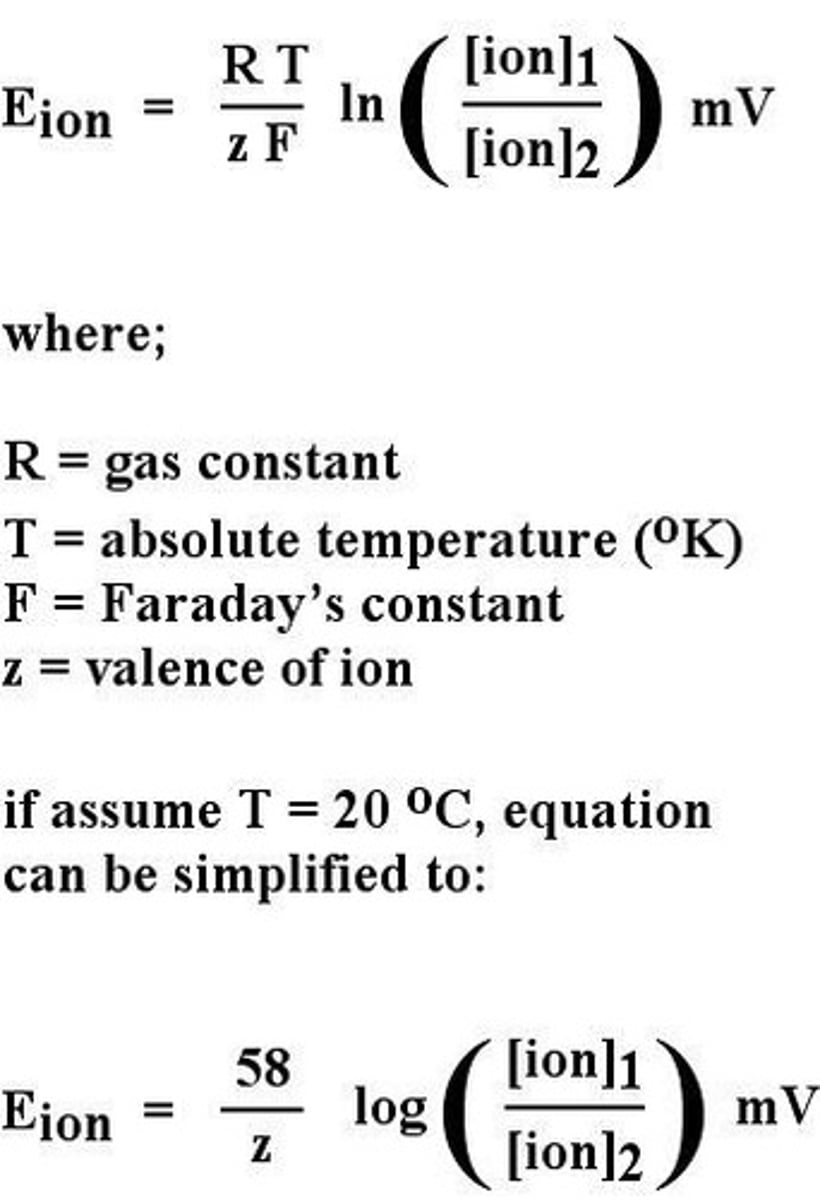 <p>Calculates equilibrium potential for specific ions.</p>