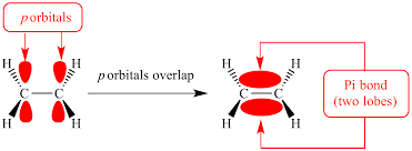 <p>Pi bonds are a type of covalent bond that occurs when two atomic orbitals overlap sideways, involving the sharing of electrons in p orbitals. They are typically found in double and triple bonds, where one bond is a sigma bond and the other(s) are pi bond(s).</p>