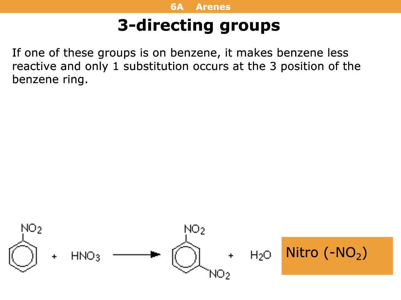 <p>3 director</p><p>Meaning the molecule it reacts with bonds on to the third position</p>