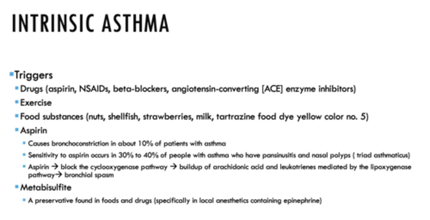 <p>- Aspirin</p><p>- NSAIDs</p><p>- Beta blockers</p><p>- ACE inhibitors</p>