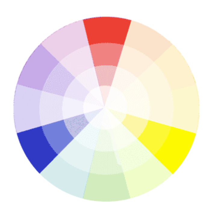 uses 3 colors that are the same distance away from each other on the color wheel