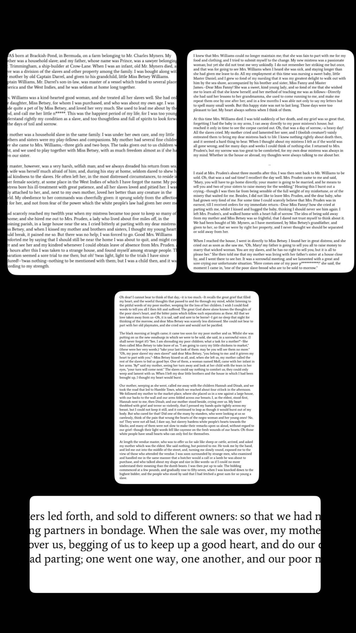 <p>#54 Excerpt from The History of Mary Prince, a West Indian Slave by Mary Prince, 1831</p>