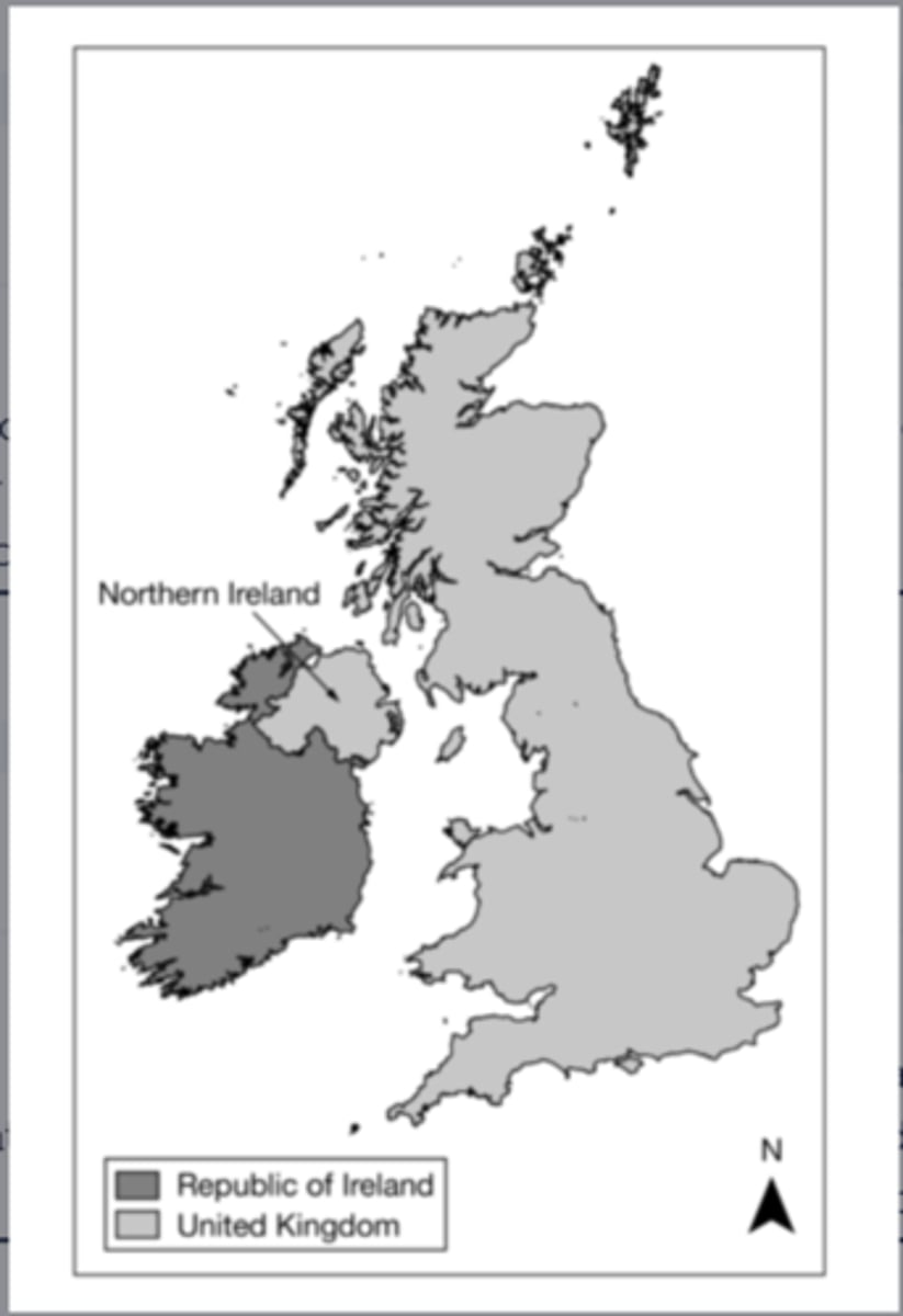 <p>it is physically separate from the rest of the United Kingdom, a multinational state.</p>