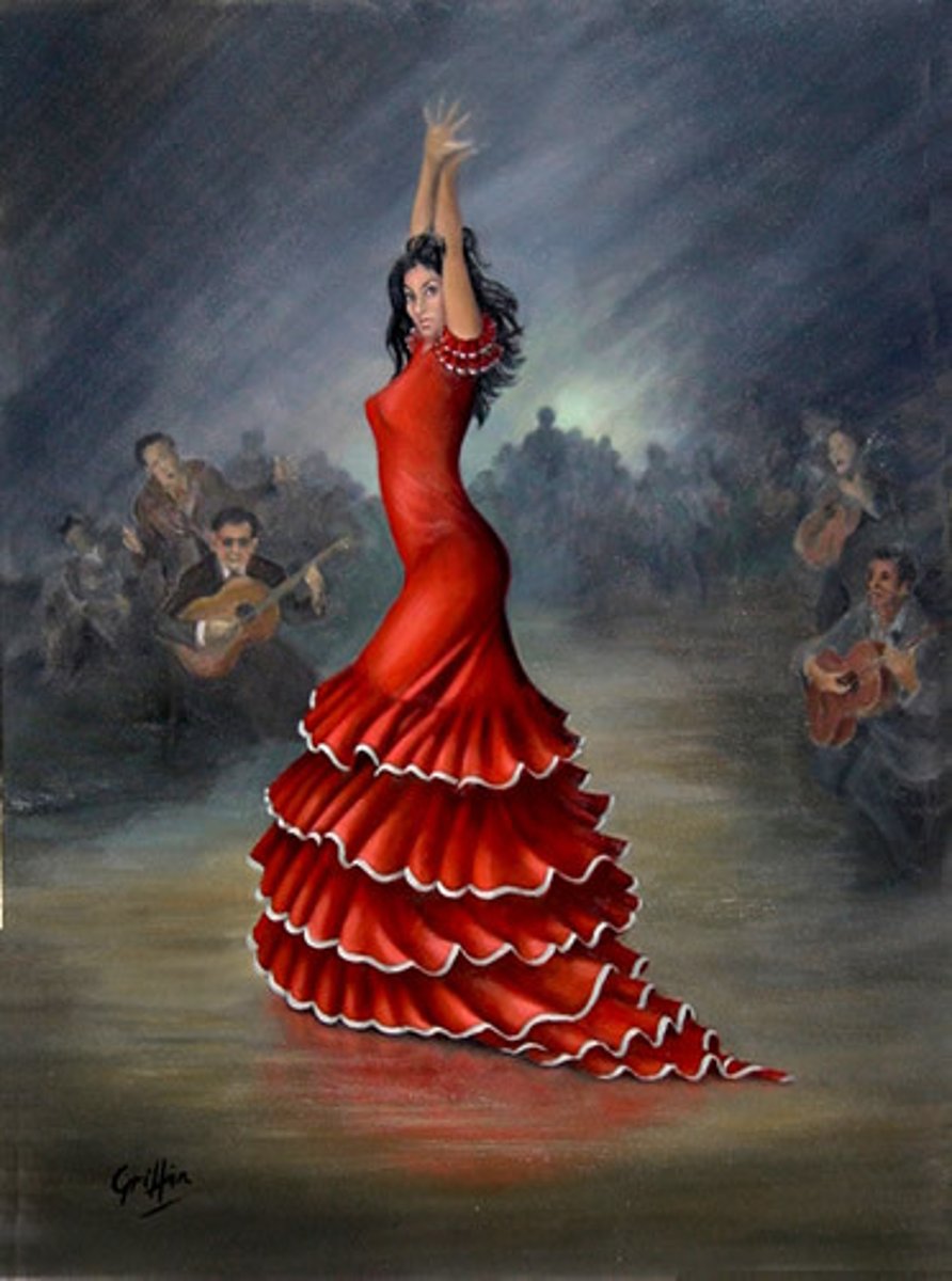 <p>on the left side of the image a dancer raises her arms gracefully</p>