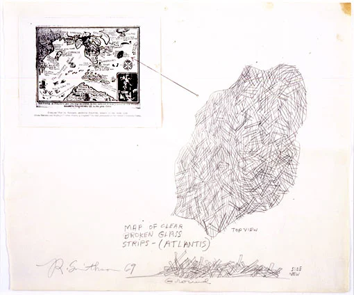 <p>“Island of Broken Glass” Robert Smithson, 1969</p>