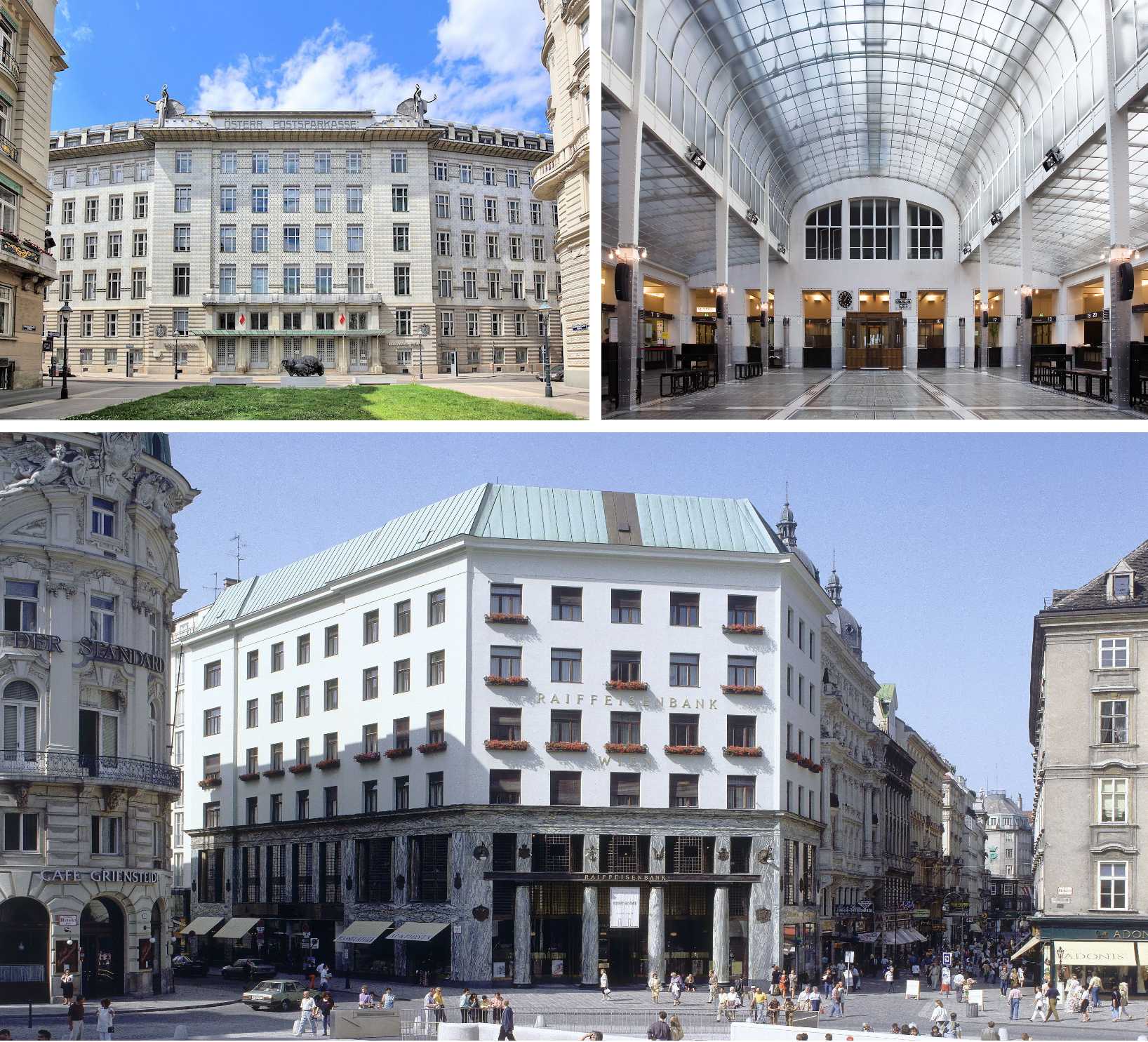 <ul><li><p><span>Viennese architects who rejected traditional styles and took a more <strong>rational approach</strong> to architecture, favoring <strong>practicality</strong> and <strong>function</strong></span></p></li><li><p><strong>Austrian Postal Savings Bank</strong></p></li><li><p><strong>Looshaus</strong></p></li></ul><p></p>