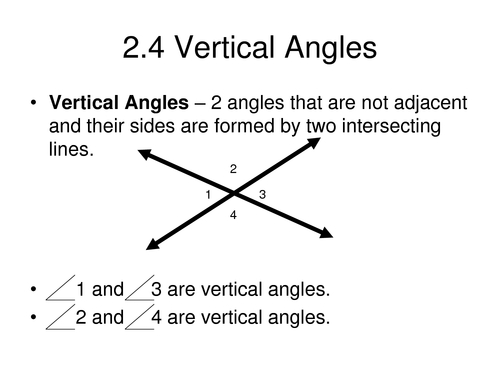 are opposite (non-adjacent) angles of two intersecting lines