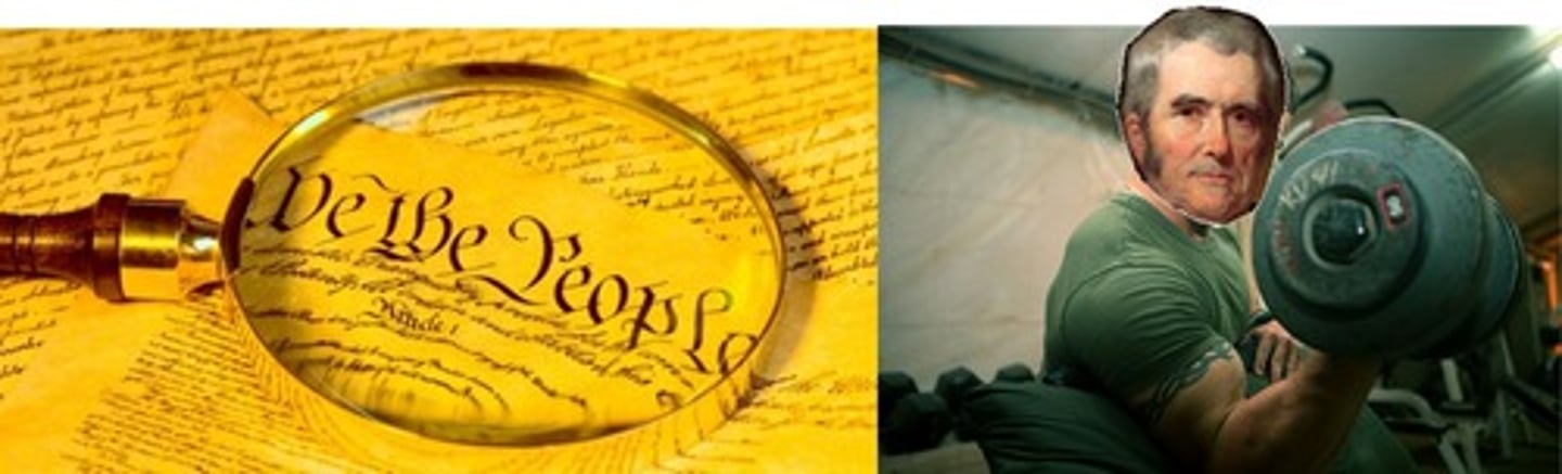 <p>Supreme Court's power to declare laws unconstitutional; established by Marshall Court in Marbury v. Madison (1803); increased federal power</p>