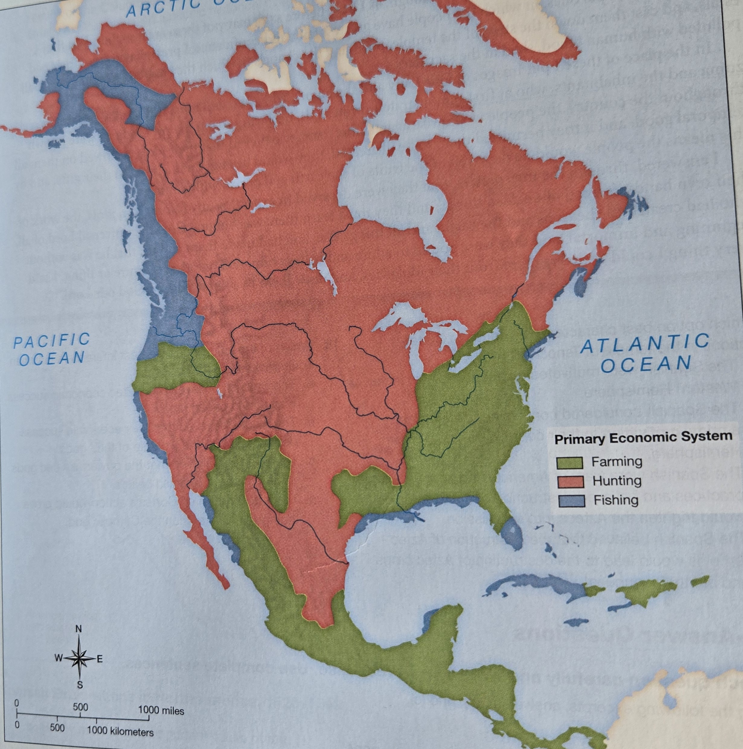 <p>This map best supports which conclusion about American Indian economies before European contact?</p>