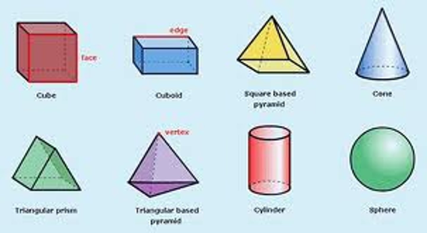 <p>Having the dimensions of height, width, and depth.</p>