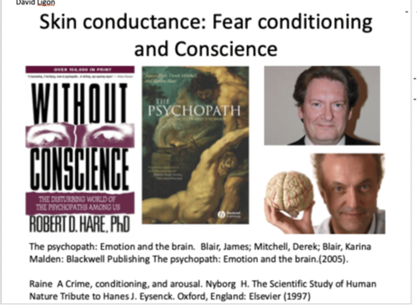 <p>- 4 influential people</p><p>- conscious is a set of classically conditioned emotional responses and socialization involves aversive conditioning and instrumental learning</p>