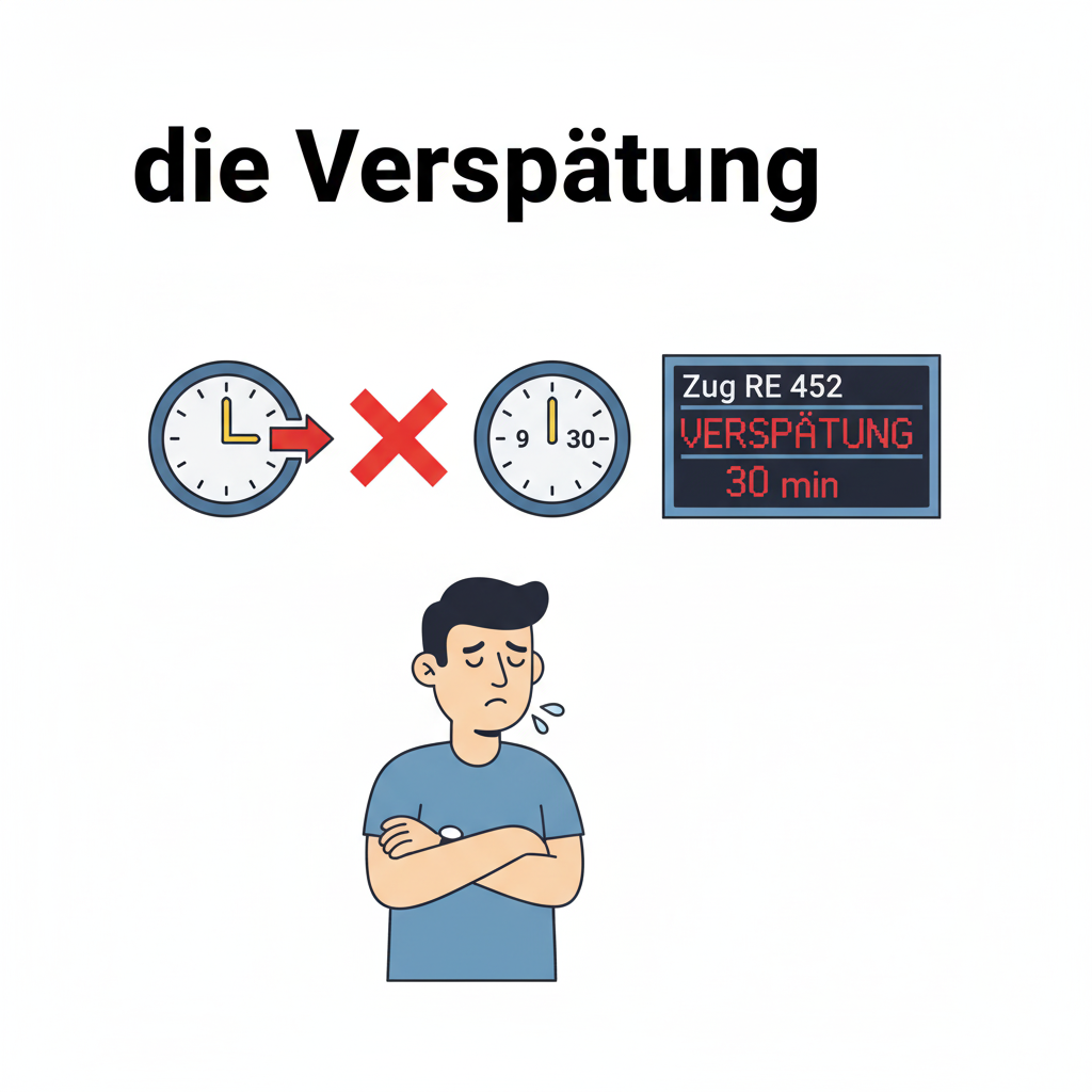 <p><code>ver-spät-ung</code></p>