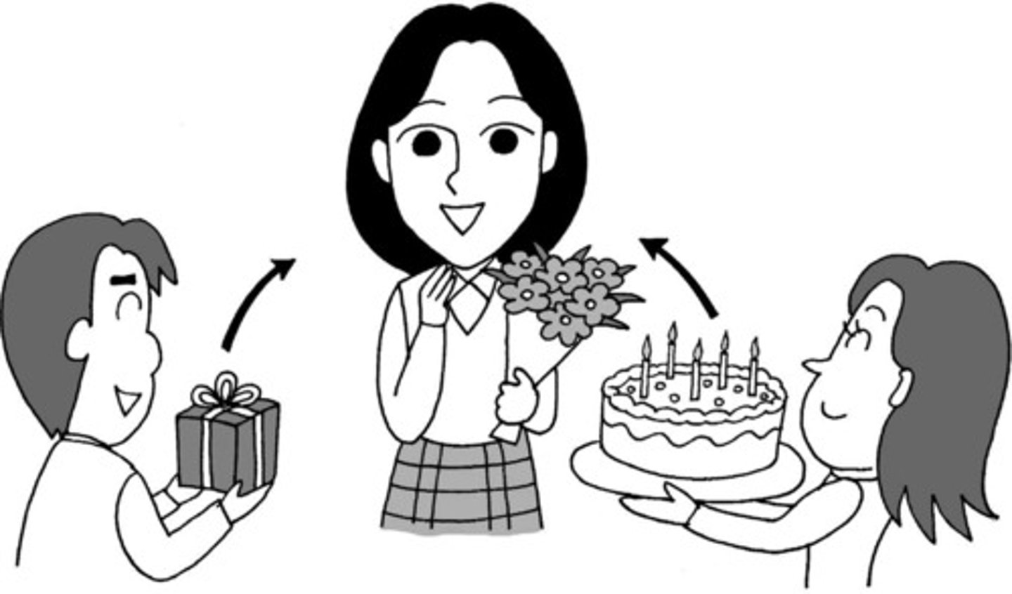 <p>to get (from somebody) (personに thingを)</p>