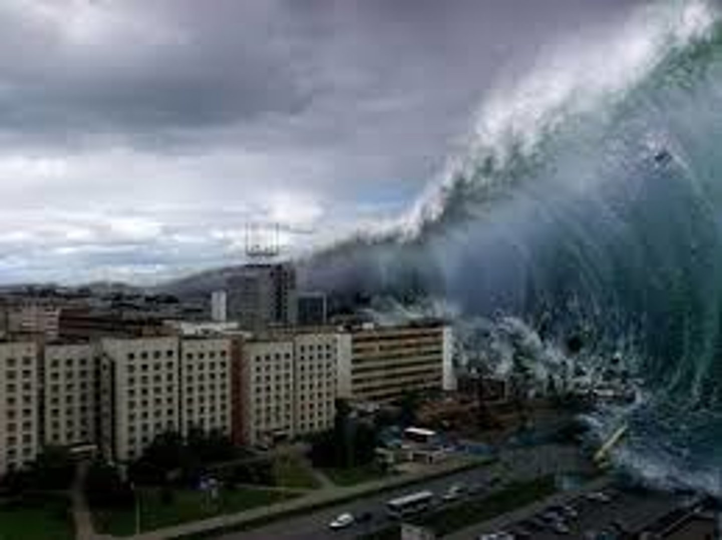 <p>A massive tidal wave generated by an underwater earthquake or volcanic eruption.</p>