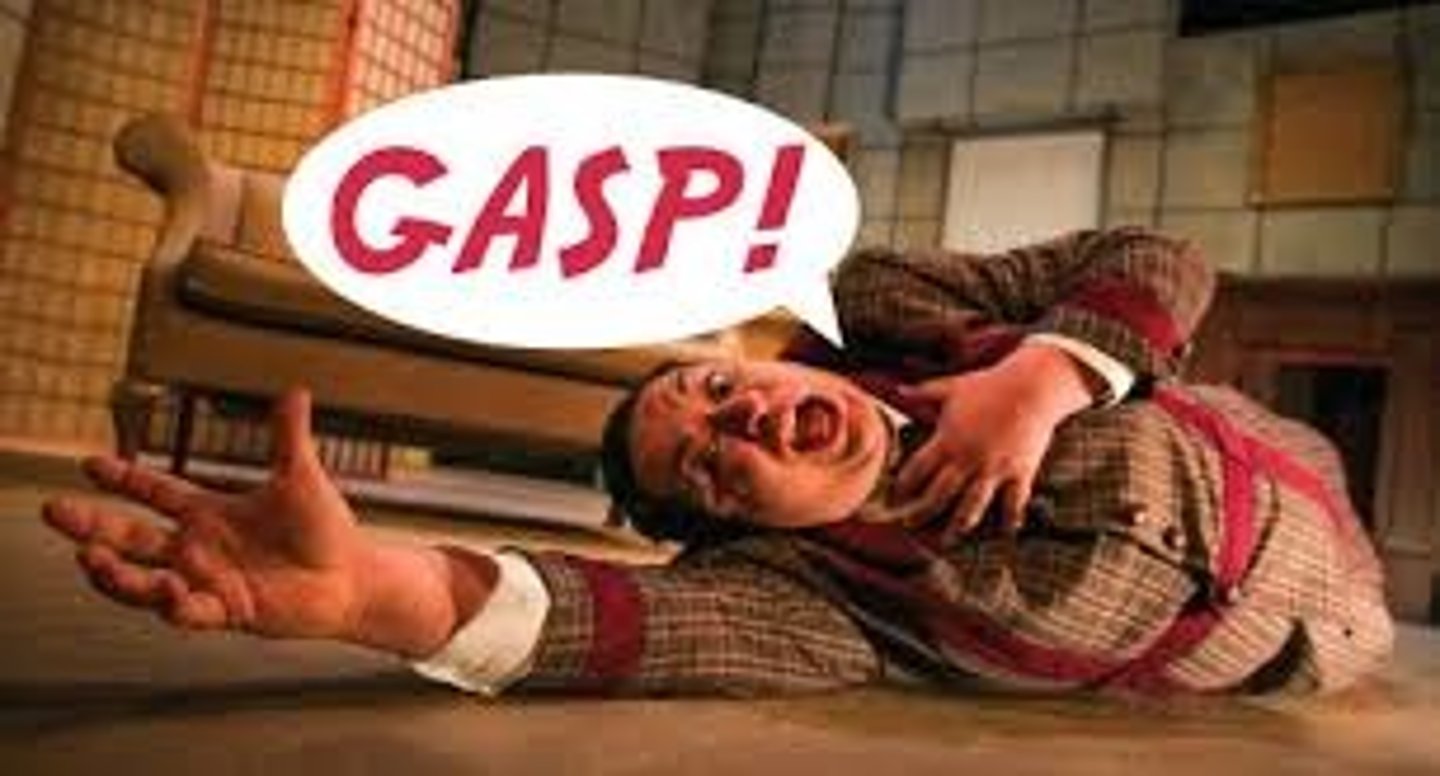 <p>Slow, shallow, irregular respirations or occasional gasping breaths; sometimes seen in dying patients.</p>