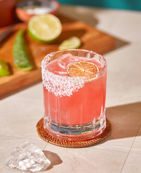 <p><em>Casamigos blanco, triple sec, mango soju, blood orange, lime, orange</em></p><p><strong>Garnish: </strong><span><strong>Straw: No </strong></span></p><p>Tagline: Fun and fruity riff on a margarita. Tropical notes from the manjo soju, citrusy from lime, blood orange.</p>