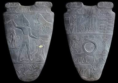 <p>What is the medium of the Palette of Narmer?</p>