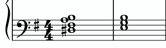 <p>In the key of G Major, the first chord can be analyzed as which of the following?</p>