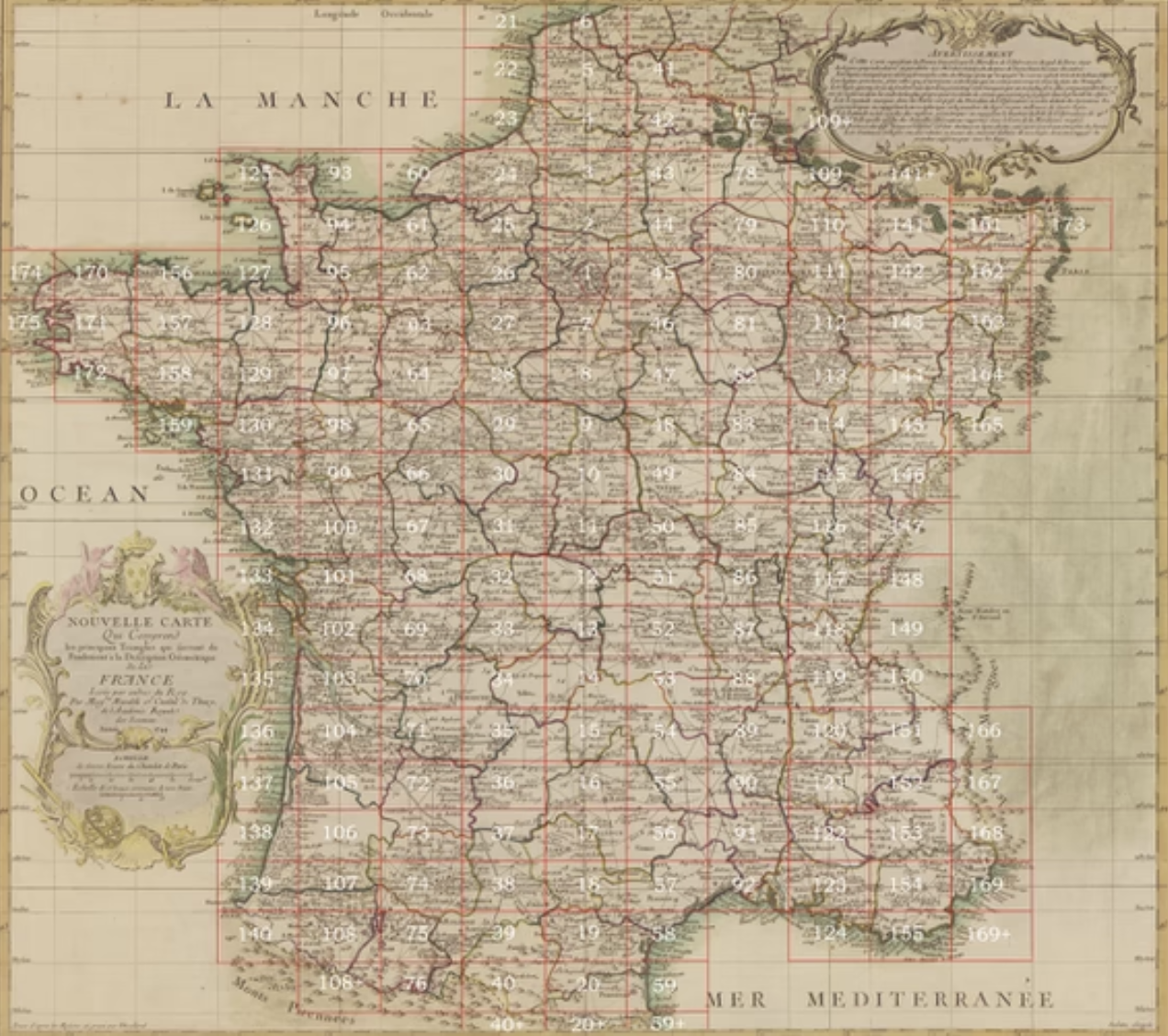 <p>Cassini’s Map of France (1744)</p>
