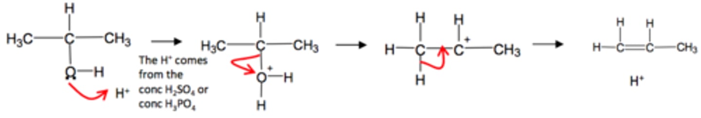 <p>- Strong acid, pka -3</p><p>- It is useful for elimination since its conjugate base [HSO4^-] is a very poor nucleophile (deprotonates alcohols). It finds use in many other reactions as a general strong acid.</p>