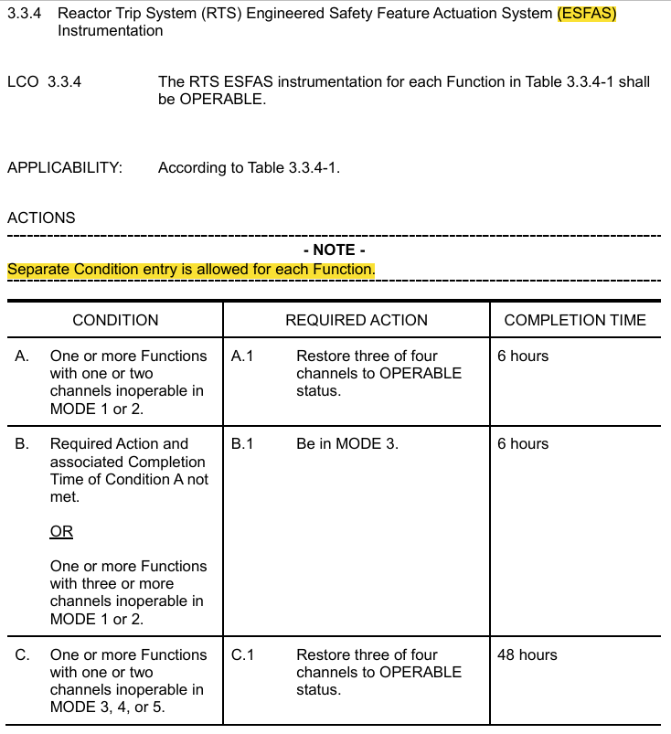<p>3.3.4 RTS ESFAS Instrumentation</p>