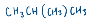 <p>shows relative positions of atoms in the molecule, side chains written in brackets</p>