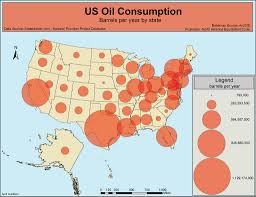 <p>Thematic map</p><p>The size of a symbol indicates the relative magnitude of something (quantitative)</p>