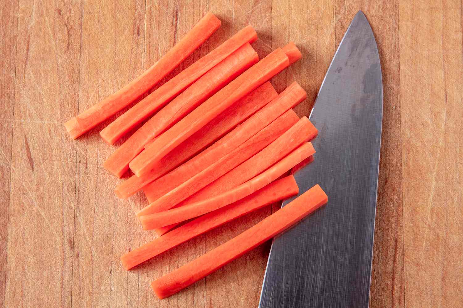 <p>Chopping in a rectangular fashion.</p>