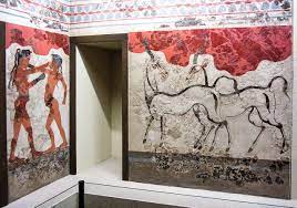 from Room Beta 1 of a shrine complex, Akrotiri, Thera (Cyclades), Greece
ca. 1650–1625 BCE. 
Fresco.