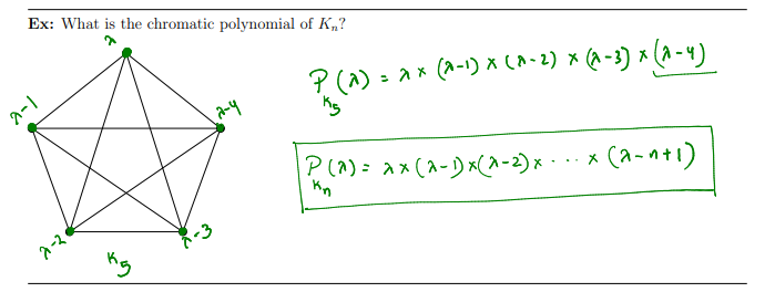 <p>→ gives the ways to colour a graph with [symbol] colours in a formula</p>