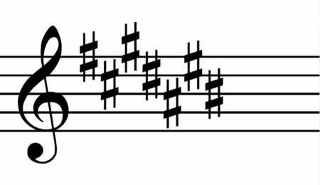 <p><strong>F, C, G, D, A, E, and B Sharp</strong></p><p><strong>C# E# G# B#</strong></p>